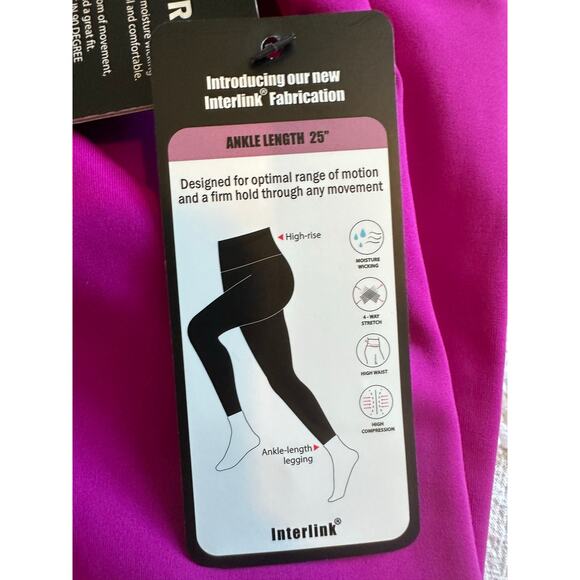 NWT 90 Degree By Reflex Fuchsia Ankle Length Leggings Sz. XS - Picture 6 of 7